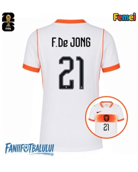 Țările de Jos Frenkie de Jong #21 Echipament de Fotbal Replică Mondial 2026 Femei Deplasare